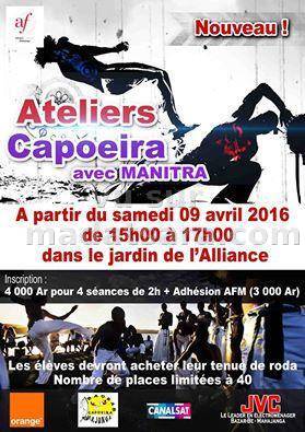 Ateliers Capoeira avec Manitra dans le jardin de l'Alliance Française de Mahajanga
