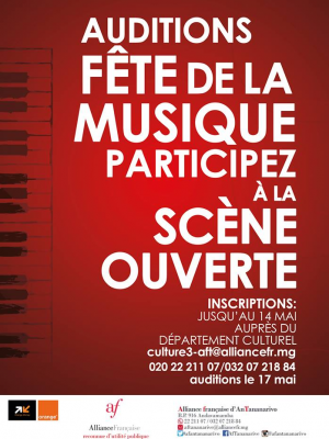 Auditions Fête de la musique participez à la scène ouverte à l'Alliance Française d'Antananarivo