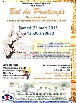 Bal du printemps Déjeuner dansant animé par l'orchestre Macadence Car et Dj Larry à Paris 14è