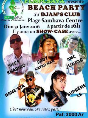 Beach party avec Sim's Kharino au Djam's