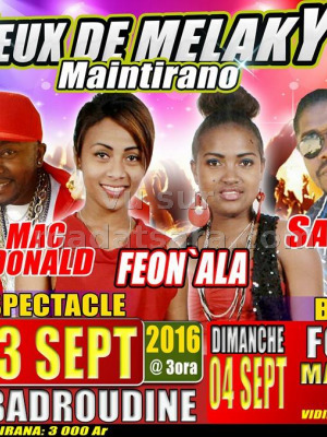 Bilo, groupe Reziky, Mac Donald, Feon'Ala, Savoir, Bemery - Jeux de Melaky - Maintirano - Stade Badroudine