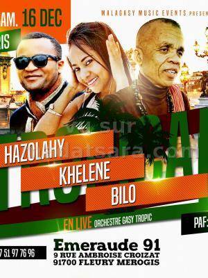 Bilo, Khelene, Hazolahy en concert Emeraude 91