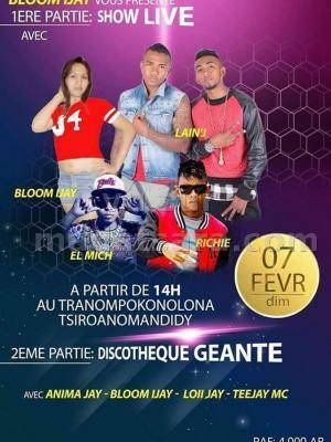 Bloom Ijay, El Mich, Richie, Lain'J - show live au tranompokonolona Tsiroanomandidy