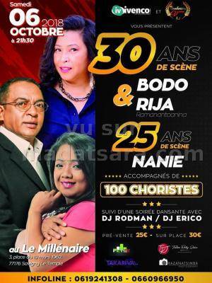 Bodo, Rija ramanantoanina, Nanie Le Millénaire 25-30 ans de scène