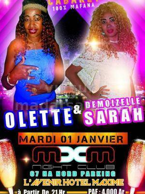 Cabaret 100% mafana Olette & Demoizelle Sarah L'avenir Hotel Chez Maxime 67Ha
