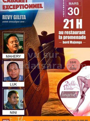 Cabaret exceptionnel avec Mahery‍ , Luk‍ & Nini Kolibera‍ - La Promenade Mahajanga‍