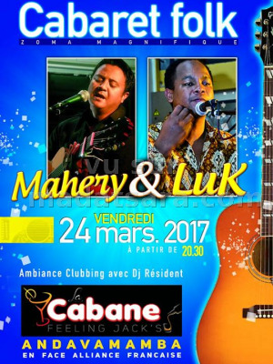 Cabaret folk avec Mahery‍ & Luk‍ - Cabane Lounge Bar Karaoke Andavamamba‍