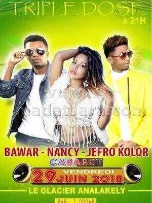 Cabaret triple dose avec Bawar, Nancy, Jeffro Color Le Glacier Analakely