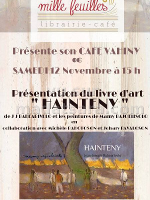 Café vahiny - prsentation du livre d'art "Hainteny" - Mille feuilles Librairie Café Behoririka‍