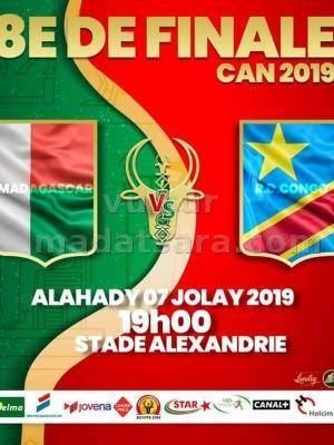 Can 2019 - 8e de finale Madagascar - RDC Stade Alexandrie Egypte