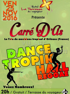 Carré d'As le trio de musiciens tropical d'Orléans Terrasse du voyageur Antsiranana‍