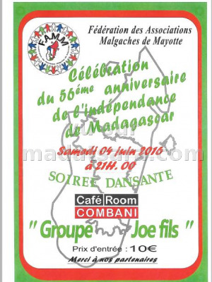 Célébration du 56ème anniversaire de l'indépendance de Madagascar au Café Room Combani Mayotte