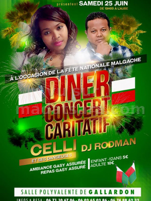 Celli et ses danseuses et Dj Rodman - diner concert caritatif - Salle Polyvalente de Gallardon