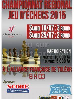 Championnat régional Jeu d'échecs 2015 2 Round à l'Alliance Française de Tuléar