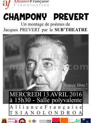 Champony Prevert - salle polyvalente Alliance Française de Fianarantsoa