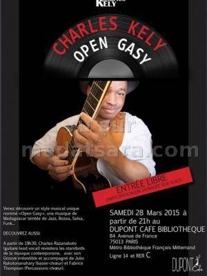 Charles Kely Open gasy en concert au Dupont Café Bibliothèque Paris