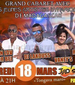 Christian LDV, Dr Bej, Dj Lakouss, Vaney's et Riccardo - Grand cabaret avec les jeunes artistes de Madagascar au Jao's Pub