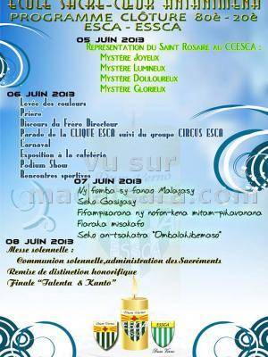 05 juin : Représentation du Saint Rosaire au CCESCA
06 juin : Levée des couleurs, Prière, Discou