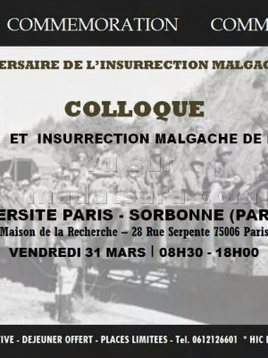 Colloque economie et insurrection malgache de Mars 1947 - Université Paris IV‍