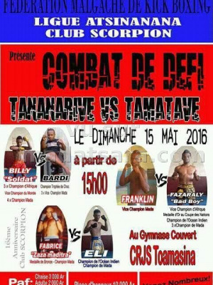 Combat de défi - Kick Boxing Antananarivo vs Toamasina - Gymnase couvert CRJS Toamasina