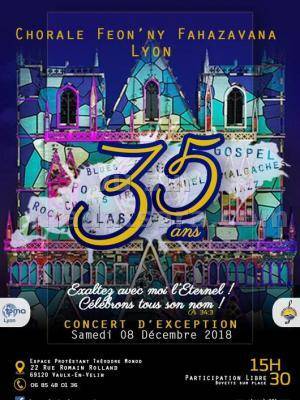 Concert 35 ans Chorale Fen'ny Fahazavana Lyon - Espace Protestant Theodore Monod - Vaulx-en-velin‍