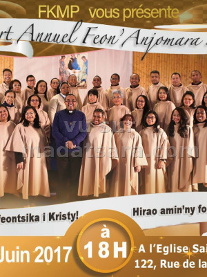 Concert annuel feon'Anjomara 2017 - Eglise saint Albert Le Grand Paris‍