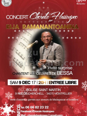Concert Chorale Hasimpeo‍ avec Rija ramanantoanina‍ - Eglise Saint Martin - Montpellier - France‍