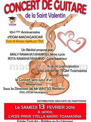 Concert de guitare de la Saint-Valentin Lycée Privée Stella Maris-Toamasina