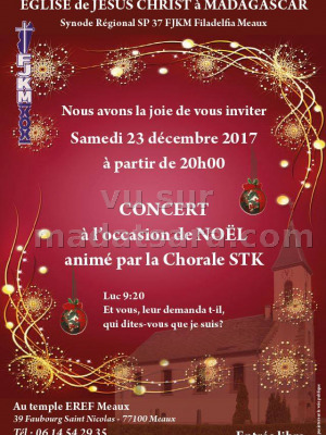 Concert de Noël animé par la chorale STK - Temple EREF Meaux
