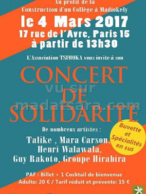 Concert de solidarité avec Talike Gellé‍, Mara Carson, Henri Walawala‍, Guy Rakoto et Groupe Hirahira -