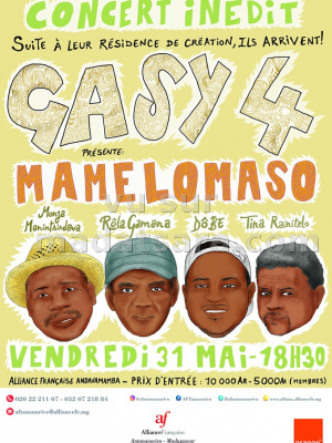 Concert inédit - AFT - Alliance Française d'Antananarivo‍ Gasy 4 présente Mamelomaso