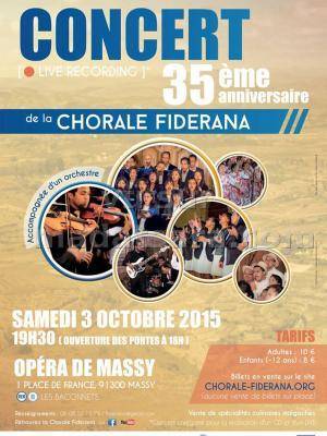 Concert 35è anniversaire de la Chorale Fiderana à l'Opera de Massy