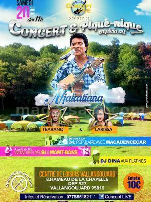 Concert et pique-nique en plein-air avec Njakatiana, Tearano et Larissa au centre de loisirs Vallangoujard