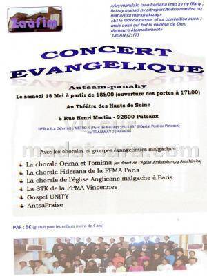 Avec les chorales et groupes évangéliques malgaches :
- La Chorale Orima et Tomima
- La Chorale