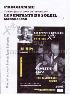 Concert Jazz au Profit de l'association les Enfants du Soleil Madagascar avec The Rahoerson Group au Théâtre de l'Alliance Française