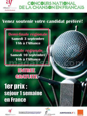 Concours national de la chanson en français - demi-finale régionale - Alliance Française d'Antsiranana