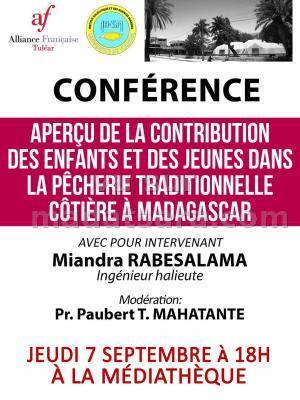 Conférence aperçu de la contribution des enfants et des jeunes dans la pêcherie traditionnelle à Madagasikara AF - Alliance Française de Toliara
