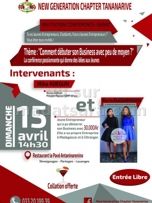 Conférence débat "Comment débuter son business avec peu de moyen ?" - Pavé Antaninarenina‍