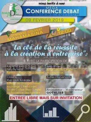 Conférence débat Gymnase couvert Mahamasina la clé de la réussite à la création d'entreprise