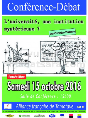 Conférence-Débat - L'Université, une institution mystérieuse - AF - Alliance Française Toamasina‍