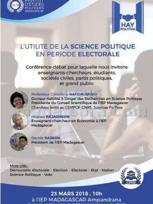 Conférence débat "L'utilité de la science politique en période électorale" IEP Ampandrana