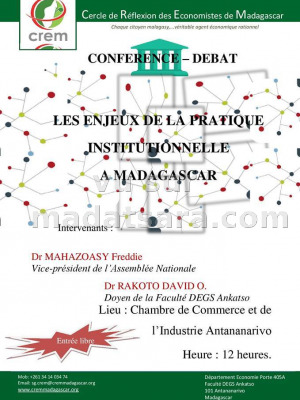 Conférence-débat - les enjeux de la pratique institutionnelle à Madagascar - CCIA Antaninarenina‍