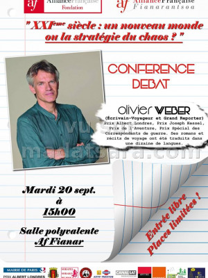 Conférence débat "XXIè siècle : un nouveau monde ou la stratégie du chaos ?" par Olivier Weber - Alliance Française de Fianarantsoa