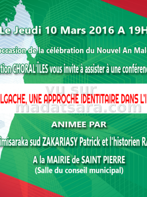 Conférence Le nouvel an malgache, une approche identitaire dans l'interculturalité à la mairie de Saint Pierre