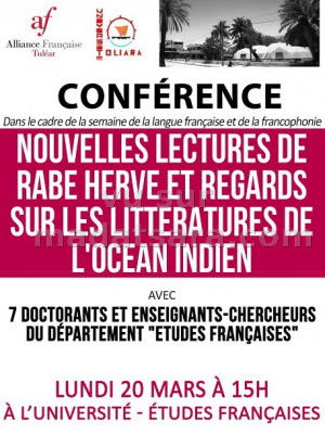 Conférence - Nouvelles lectures de Rabe Hervé et regards sur les littératures de l'Océan Indien - AF - Alliance Française de Toliara‍