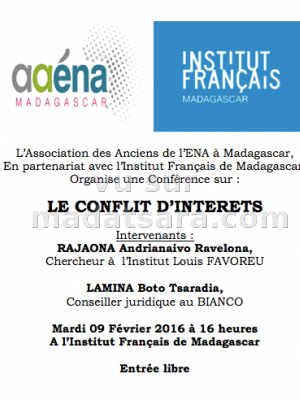 Conférence sur le conflit d'intérêt à l'Institut Français de Madagascar