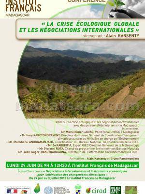 Conférence "La crise écologique globale et les négociations internationales" - intervenant Alain Karsenty à l'IFM