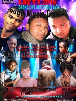 Dago Music Groupe grand live artistique Las'Ty 2016 avec Gigsta, Arione Joy, BrezII Boy, Ga2Lumaicka, nathan & Twokki, Lion'Jah au Stone Karaoke