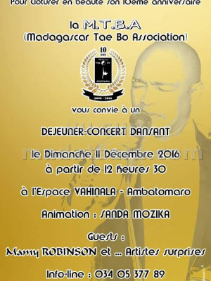 Dejeuner concert dansant avec Madagascar Tae Bo Association à l'Espace Vahinala Ambatomaro