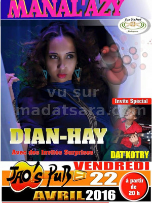 Dian-Hay manal'azy invité : Dat'Kotry au Jao's Pub